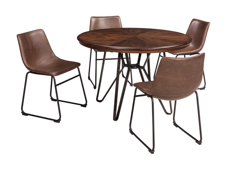 Flinders 4 Seater Circular Dining Room Table - Brown